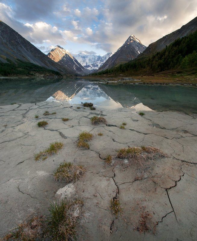 путешествия, белуха, алтай, туризм, исследование, пейзаж, горы, катунский хребет, аккем Закат на Аккемеphoto preview