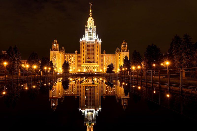 мгу, москва, отражения, фонтан, ночь, moscow state university, moscow, reflections, fountain, night Ночная Москва. МГУ.photo preview