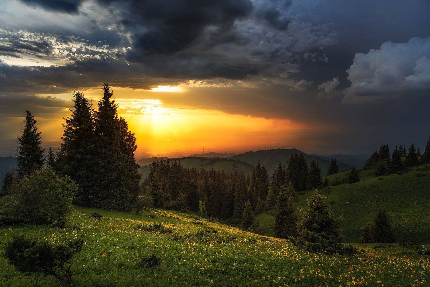 Горы Алматы. Автор: Vitaliy Rage горы, казахстан, алматы, закат, Vitaliy Rage