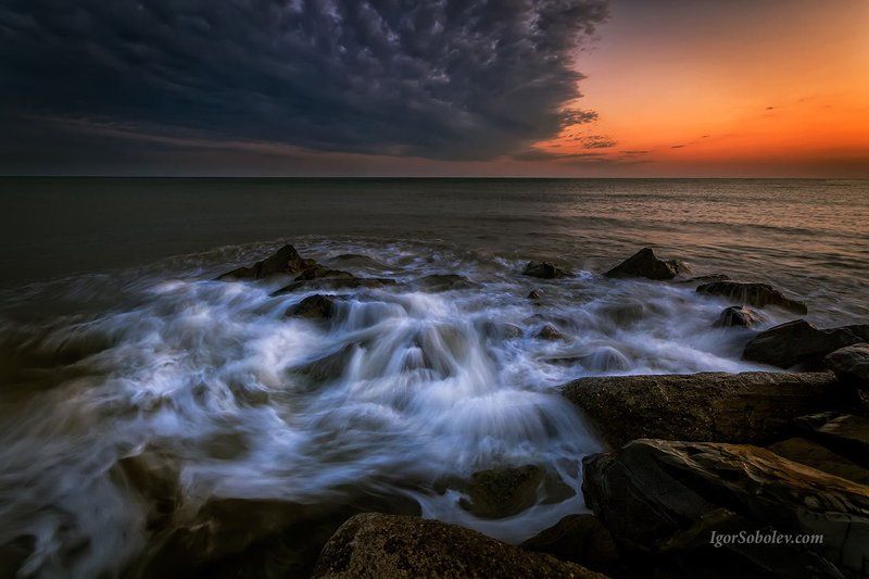 прибой, закат, море Прибойphoto preview