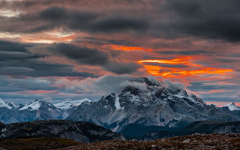 закат, горы, ландшафт Дышащий пикphoto preview