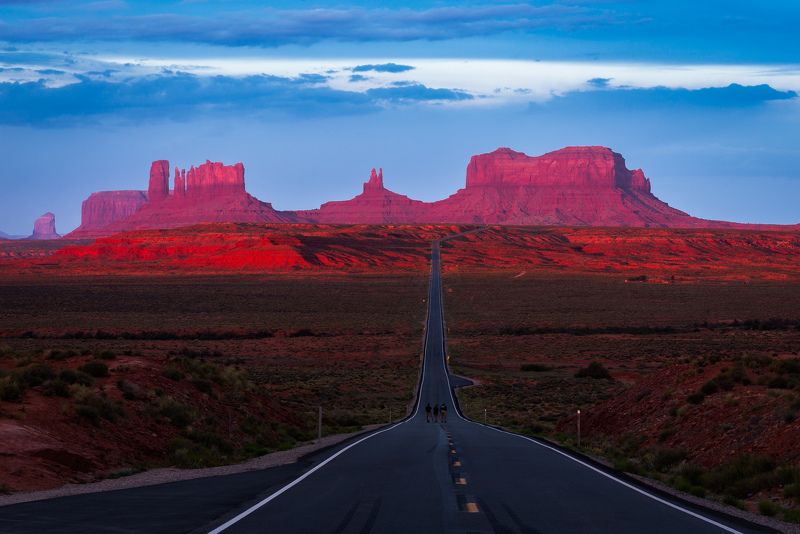 долина, монументов, юта, сша, рассвет, дорога, горы Дорога Форреста Гампаphoto preview