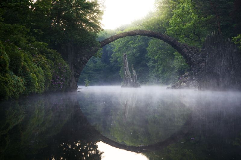 мост весна озеро Rakotzbruckephoto preview