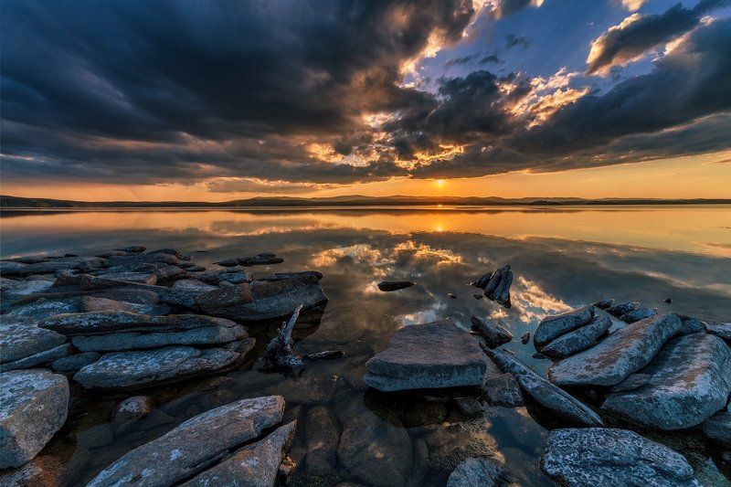 закат, озеро, лето Закаты Большого Кисегача. Часть 1photo preview