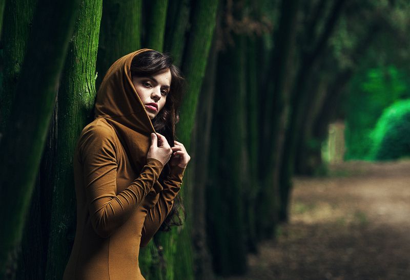 девушка, портрет, фото девушки, девушка в листве, взгляд девушки Alinaphoto preview