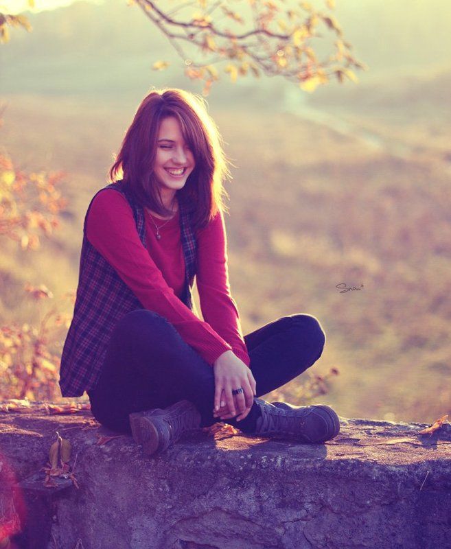 девушк, портрет, осень, улыбка autumn feelingsphoto preview