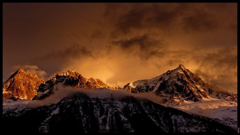 горы, франция, альпы, свобода, облака, закат, путь, выбор Закат в Шамониphoto preview