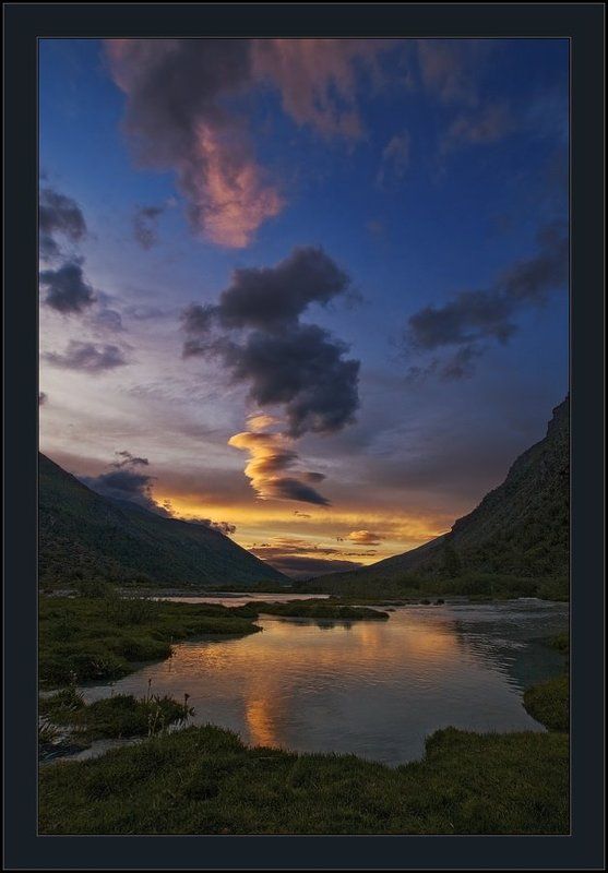 аккемское, вечер, горы, озеро Вечер на Аккемском фото превью