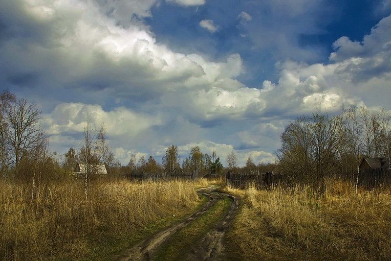 дорога, осень, дачи Старые дачи.photo preview