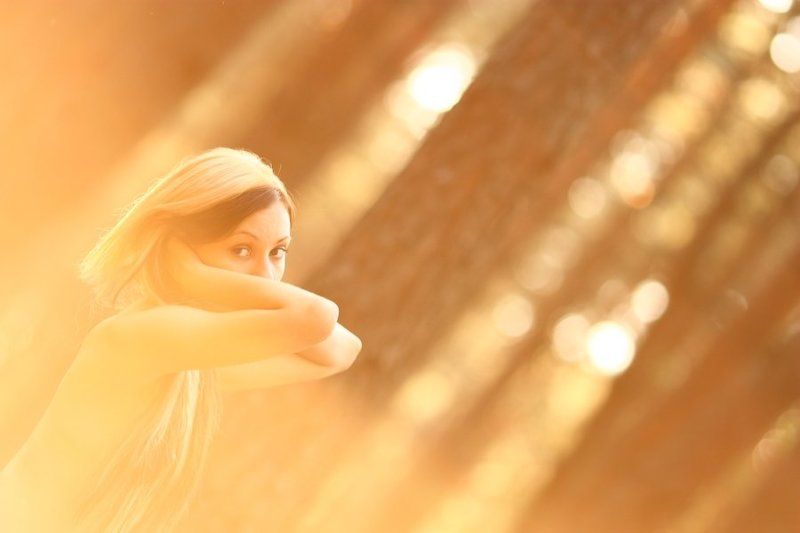 солнце, портрет, девушка Золотое утроphoto preview