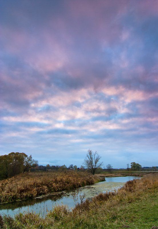 осень, вечер, небо, унылое, река, воря Осенний унылый вечерphoto preview