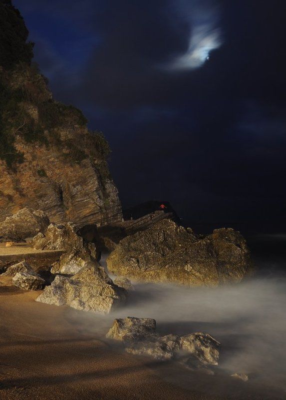 ночь, море, йог Mystiquephoto preview