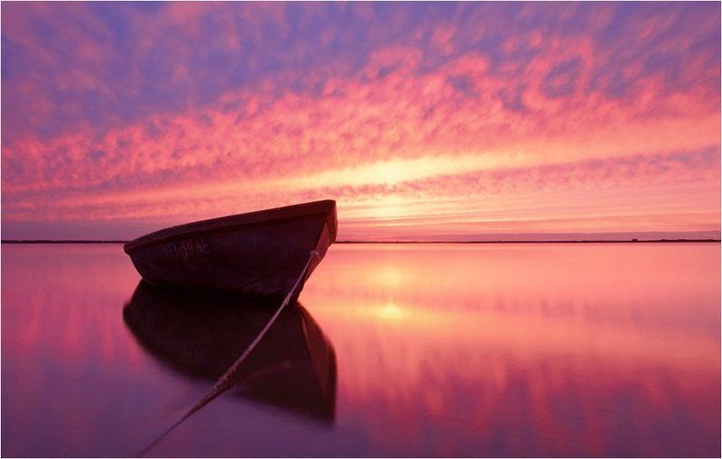вечер, море, небо, лодка ***photo preview