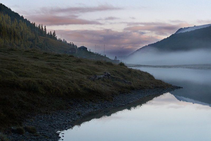 алтай, утро, озеро, облака Тихое утроphoto preview