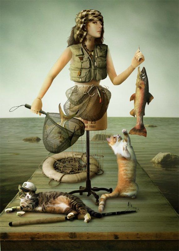 коллаж, фото арт, обработка, фотошоп, манекен Большой улов. Из жизни одного манекенаphoto preview