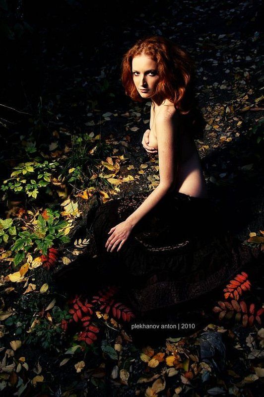 лес, листья, осень, девушка Forest Fairyphoto preview