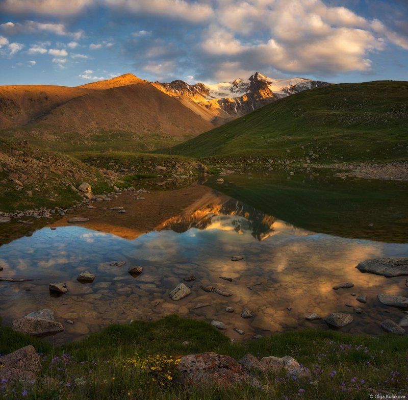 вечер, горы, лето, тургень, отражение, озеро Летний вечерphoto preview