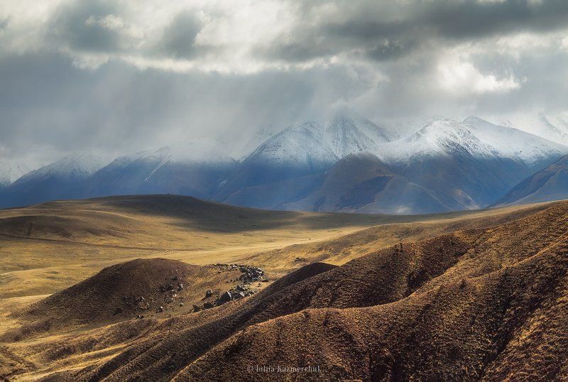 landscape, scenic, nature, travel, outdoor, view, tourism, steppe, spring, mountain, snow, sky, high, grass, altai Сайлюгемские этюды (4)photo preview
