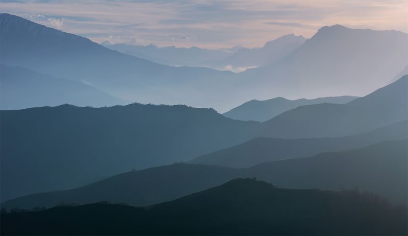 природа, пейзаж, горы, кавказ, весна, вечер Атмосфераphoto preview