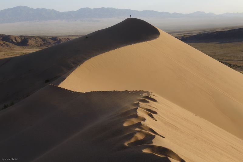 бархан, пейзаж, путешествие, человек, Казахстан, азия, природа, пустыня Покоритель дюнphoto preview
