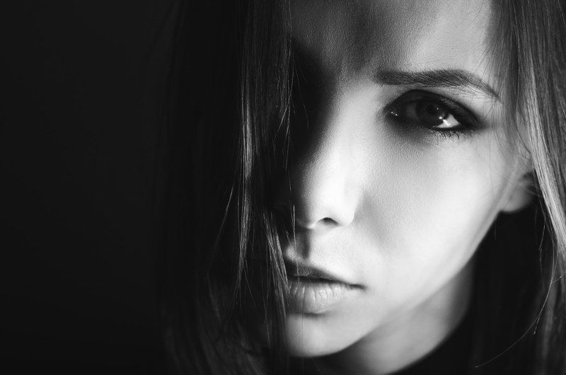 девушка, портрет, черно-белый Настяphoto preview