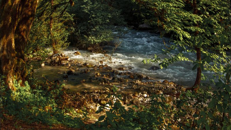 абхазия, рица, бзыпь, лето, река, горы Уголки Абхазии...photo preview