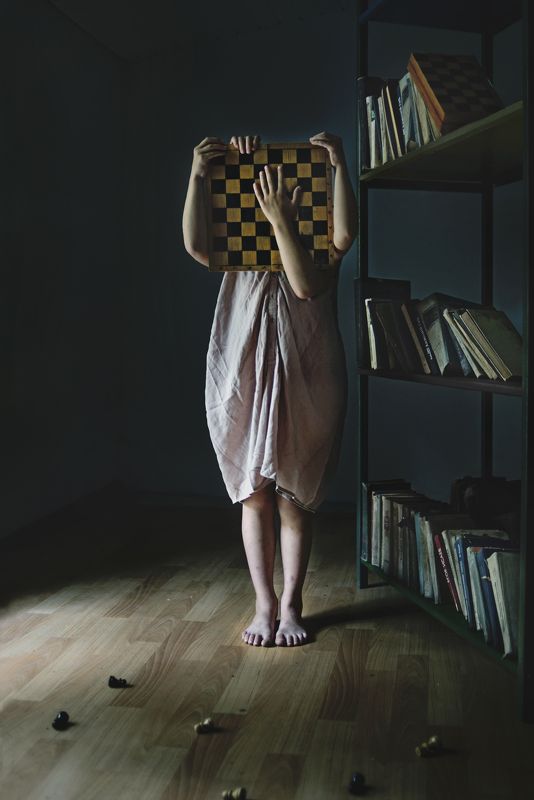 game; chess; chessboard; kid; girl; child; hand; arm; finger; leg; individual; personal; color; square Four-handed gamephoto preview