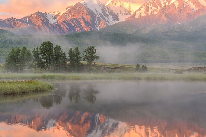 рассвет, туман, алтай, ештыкель, счх, dawn, fog, altai Рассвет на Ештыкельphoto preview