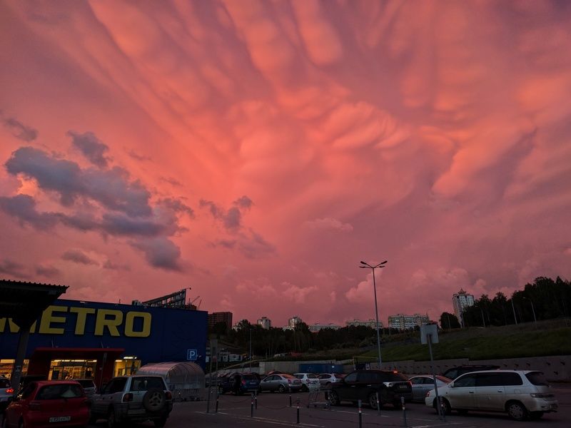 закат, мобильнаяфотография багровый закатphoto preview