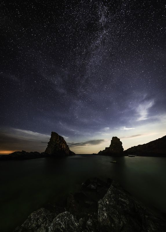 moon,sky, star, night,sea,landscape, outdoor, Moon risingphoto preview