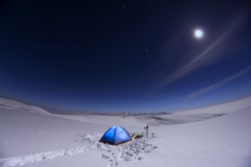 nightscsapes,night,snow,winter,tent,blue,stars,moon,rila,bulgaria Безбрежная синева.photo preview