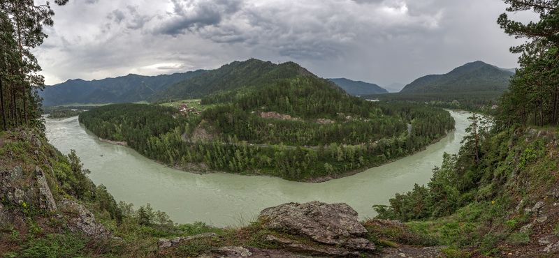 алтай катунь бирюза гроза лето Гроза над Катуньюphoto preview