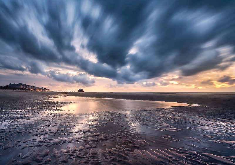 закат, море, облака, движение,солнце, бельгия, бланкенберге *In Motion*photo preview
