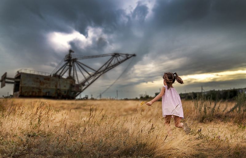 лето, трава, облака, небо, Техногенез Техногенезphoto preview