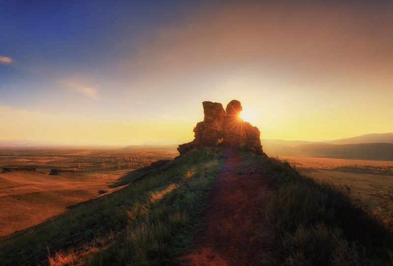 хакасия, сундуки Закат на Сундукахphoto preview