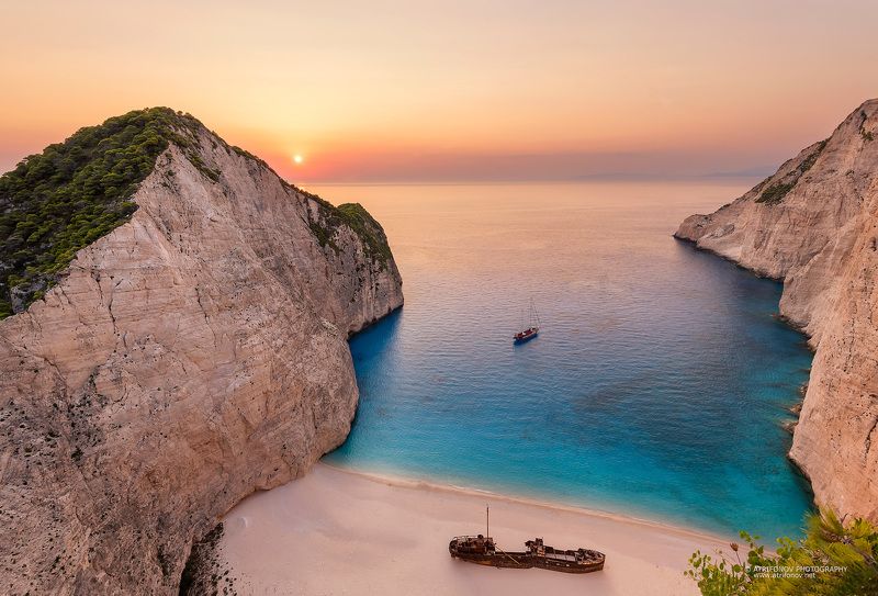 Navagio, Zakynthos, Greece, beach, shipwreck, ioanian sea,sunset Navagiophoto preview
