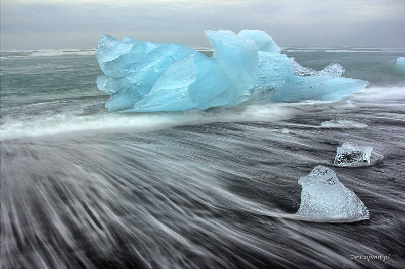Iceland, Jokursarlon, ice Iceberg on the beachphoto preview