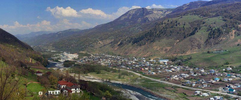 кавказ, теберда, долина, путешествие, панорама Тебердинская долинаphoto preview