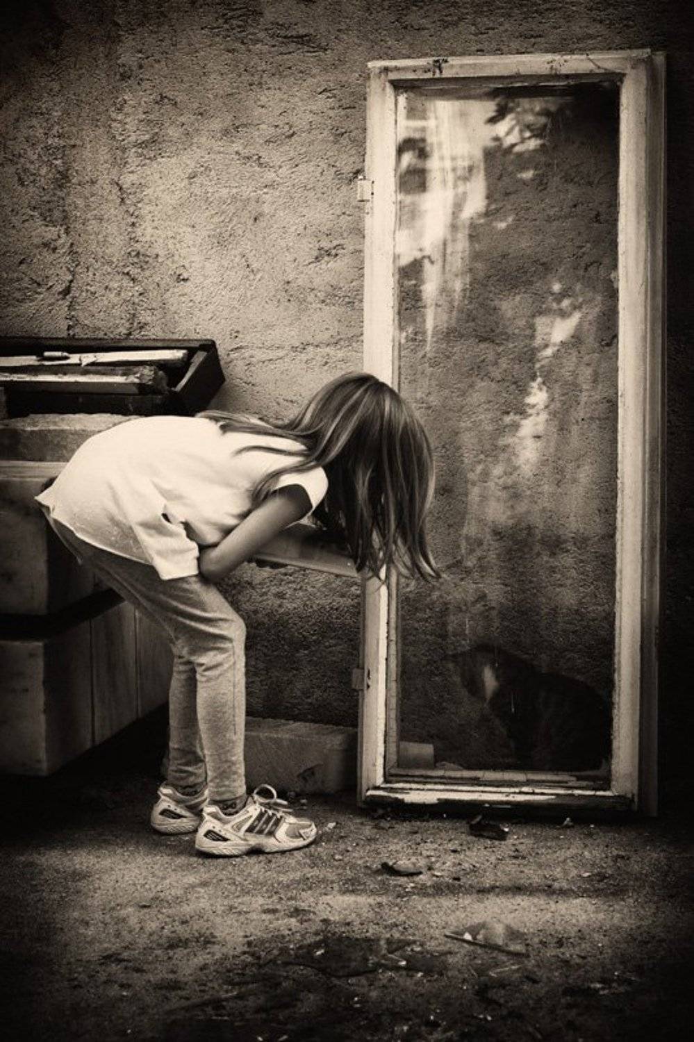 Про девочку и кошку. Автор: viktorova девочка, кошка, viktorova