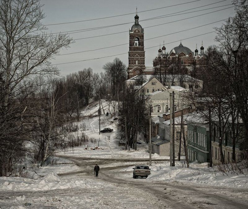 город, провинция, собор, зима, улица Городок провинциальный...photo preview