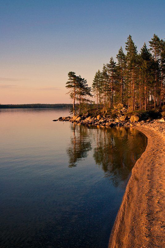 кольский,озеро,большое глубокое,лето,вечер,золотистый Золотистый вечер на озереphoto preview