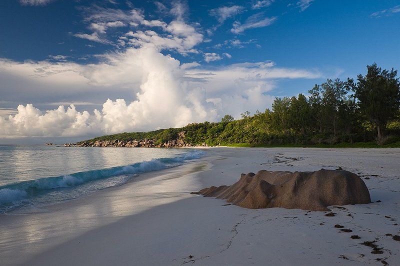 ла диг, Море, Небо, Океан, Пейзаж, Природа, сейшелы, Скалы Берег океанаphoto preview