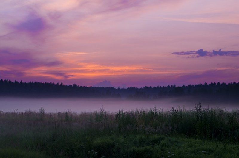 утро, пейзаж, небо, лето, рассвет, туман Занимался новый день...photo preview