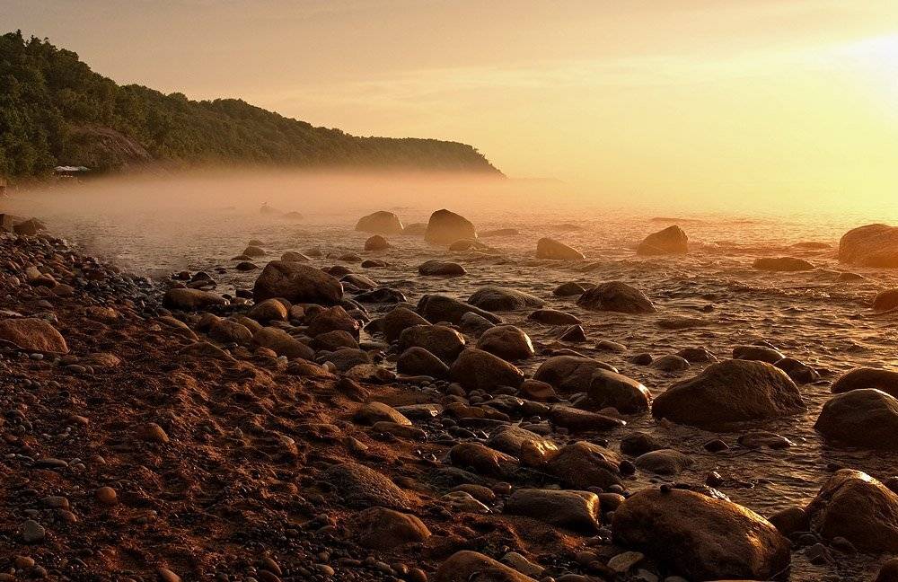 Туман над морем. Автор: Александр Титаренко море, закат, Александр Титаренко