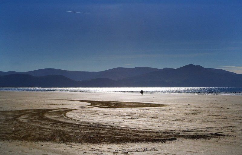 океан, песок, волна, след, берег Океанphoto preview