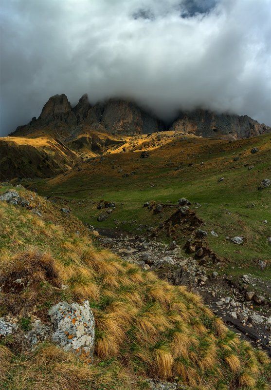 природа, пейзаж, кавказ, горы, весна, панорама, солнце, небо, облака, свет ***photo preview