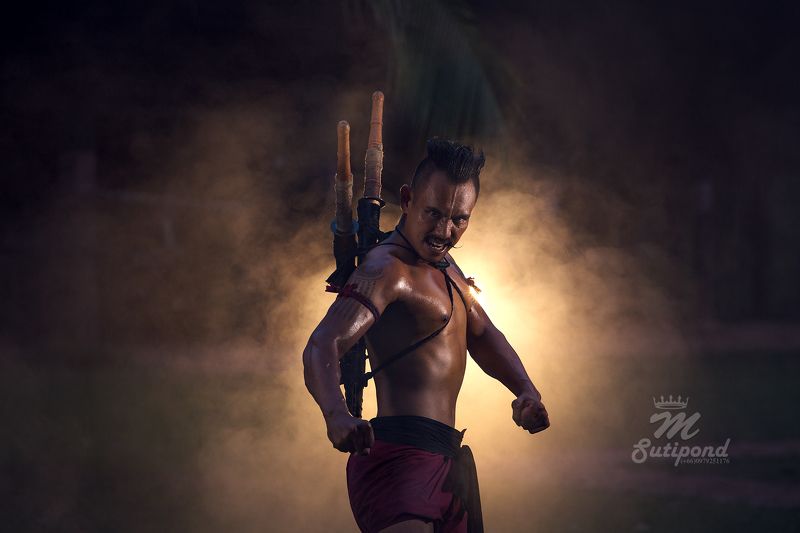 Thailand,portrait,fight,warriors,swords, Warriors in Ayutthaya history of Thailandphoto preview