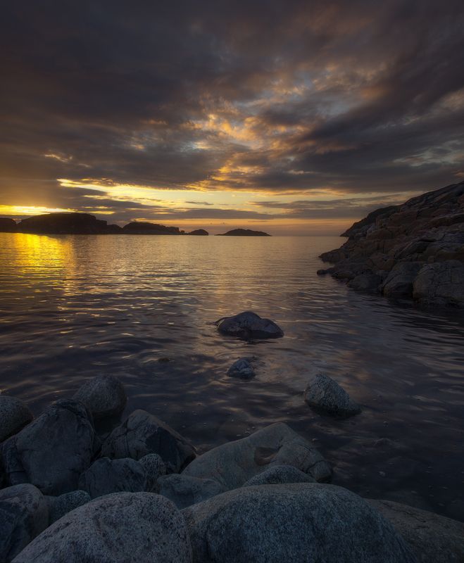 Закат, Дальные Зеленцы, Кольский полуостров Вечерелоphoto preview