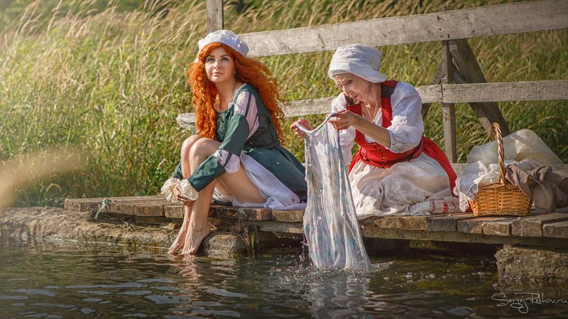 прачка, стирка, река, мостки, рехов, сергейрехов, rekhov, sergejrekhov Прачкиphoto preview