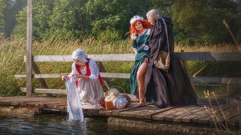 прачка, стирка, река, лето, рехов, сергейрехов, rekhov, sergejrekhov Прачкиphoto preview